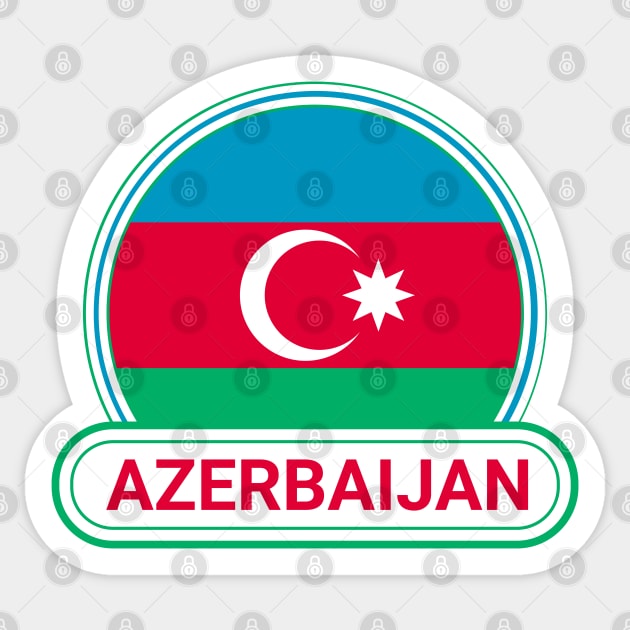 Azerbaijan Country Badge - Azerbaijan Flag Sticker by Yesteeyear